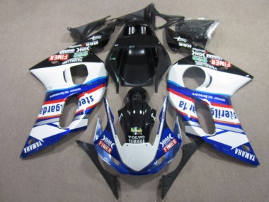 BM FIMER VOLVO Blau Weiß Schwarz 98-02 Yamaha YZF R6 Motorrad Verkleidung