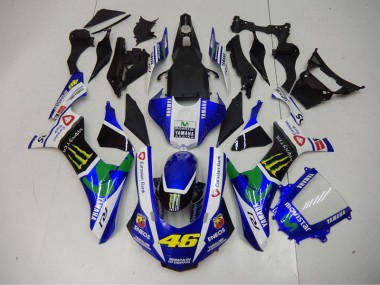 Blau Blau Weiß ENEOS Movistar 46 15-19 Yamaha YZF R1 Motorrad Verkleidung