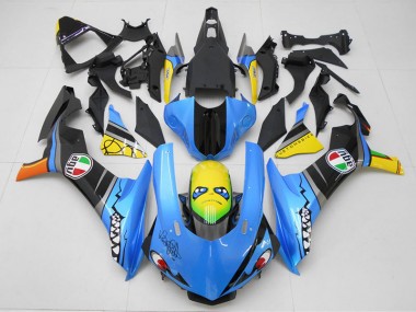 Blau Gelb Hai 15-19 Yamaha YZF R1 Motorrad Verkleidung
