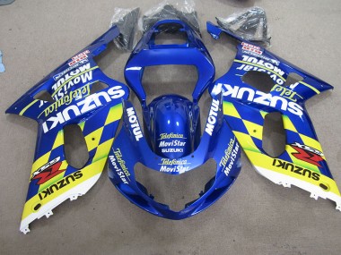 Blau Gelb Telefonia Movistar 01-03 Suzuki GSXR 600 Motorrad Verkleidung