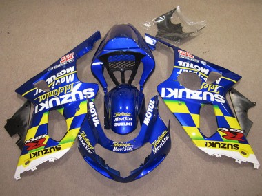 Blau Gelb Telefonica Movistar 00-02 Suzuki GSXR 1000 Motorrad Verkleidung