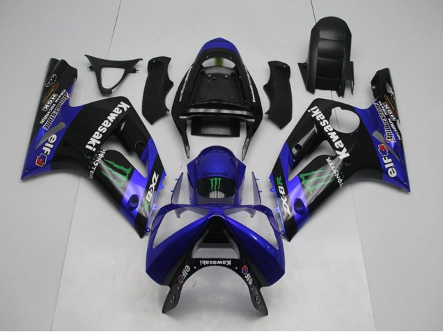 Blau Monster 03-04 Kawasaki ZX6R Motorrad Verkleidung Blau Monster 03-04 Kawasaki ZX6R Motorrad Verkleidung