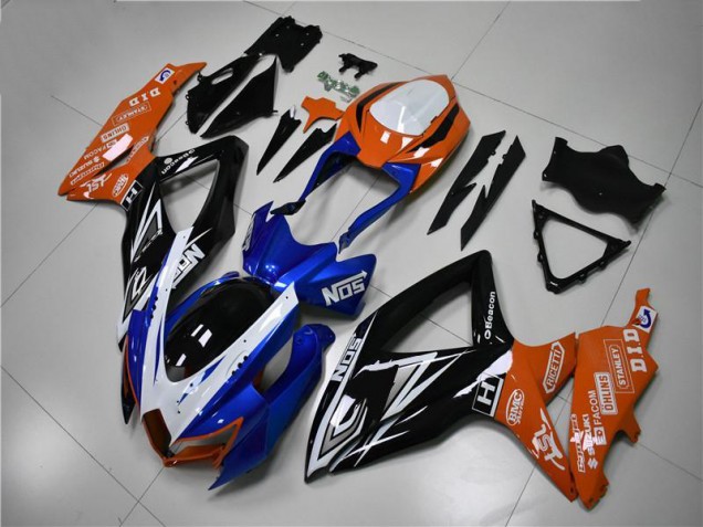 Blau Orange 08-10 Suzuki GSXR 600/750 Motorrad Verkleidung