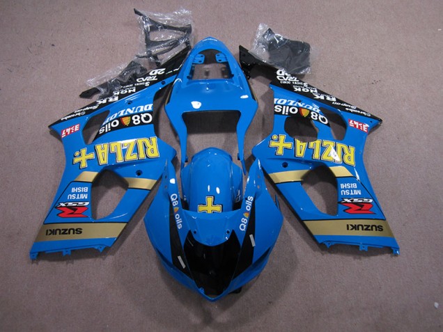 Blau Rizla Q8 Oils 03-04 Suzuki GSXR 1000 Motorrad Verkleidung Blau Rizla Q8 Oils 03-04 Suzuki GSXR 1000 Motorrad Verkleidung