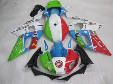 Blau Rot Fiat Kastinee 98-02 Yamaha YZF R6 Motorrad Verkleidung