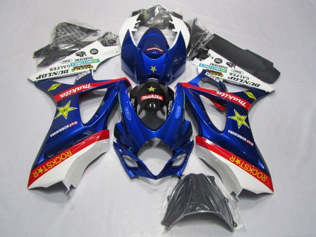 Blau Rot Rockstar 07-08 Suzuki GSXR 1000 Motorrad Verkleidung Blau Rot Rockstar 07-08 Suzuki GSXR 1000 Motorrad Verkleidung