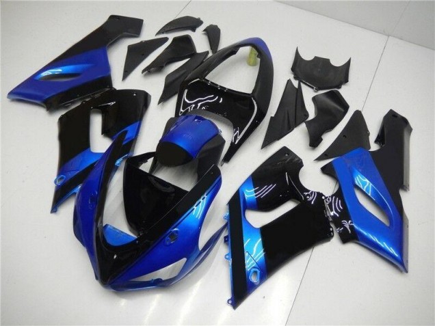 Blau Schwarz 05-06 Kawasaki ZX6R Motorrad Verkleidung Blau Schwarz 05-06 Kawasaki ZX6R Motorrad Verkleidung