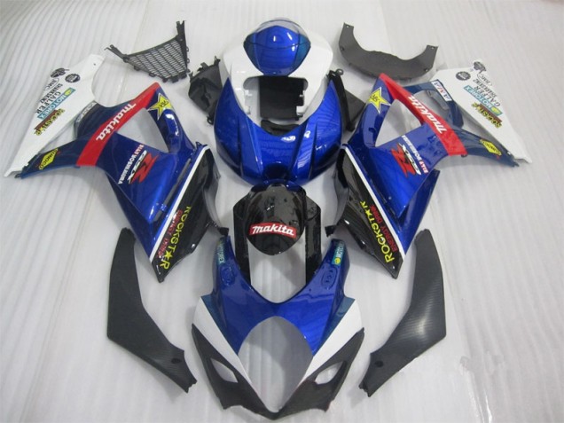 Blau Schwarz Rockstar 07-08 Suzuki GSXR 1000 Motorrad Verkleidung Blau Schwarz Rockstar 07-08 Suzuki GSXR 1000 Motorrad Verkleidung