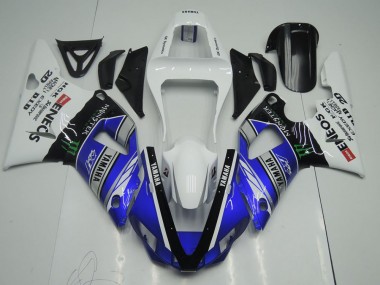 Blau Weiß ENEOS Monster 00-01 Yamaha YZF R1 Motorrad Verkleidung