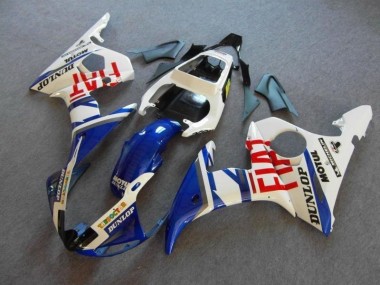Blau Weiß Fiat 03-05 Yamaha YZF R6 Motorrad Verkleidung