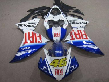 Blau Weiß Fiat 46 09-11 Yamaha YZF R1 Motorrad Verkleidung