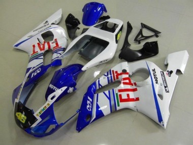 Blau Weiß Fiat 98-02 Yamaha YZF R6 Motorrad Verkleidung
