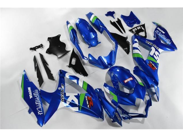 Blau Weiß Grün 08-10 Suzuki GSXR 600/750 Motorrad Verkleidung