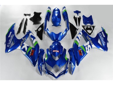Blau Weiß Grün 08-10 Suzuki GSXR 600/750 Motorrad Verkleidung