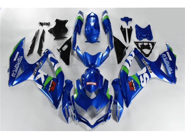 Blau Weiß Grün 08-10 Suzuki GSXR 600/750 Motorrad Verkleidung
