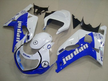 Blau Weiß Jordan 01-03 Suzuki GSXR 750 Motorrad Verkleidung