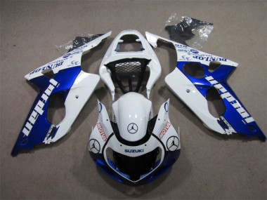 Blau Weiß Jordan Motul 00-02 Suzuki GSXR 1000 Motorrad Verkleidung