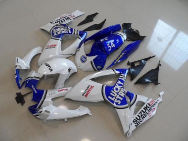 Blau Weiß Lucky Strike Motul 34 06-07 Suzuki GSXR 750 Motorrad Verkleidung