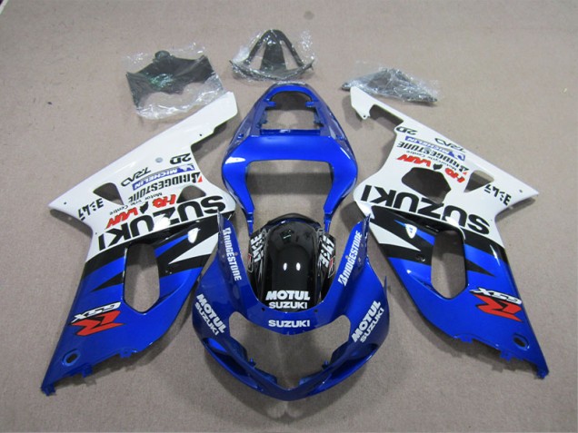 Blau Weiß Motul 01-03 Suzuki GSXR 600 Motorrad Verkleidungen