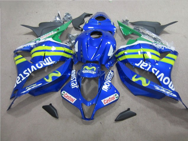 Blau Weiß Movistar 09-12 Honda CBR600RR Motorrad Verkleidung Blau Weiß Movistar 09-12 Honda CBR600RR Motorrad Verkleidung