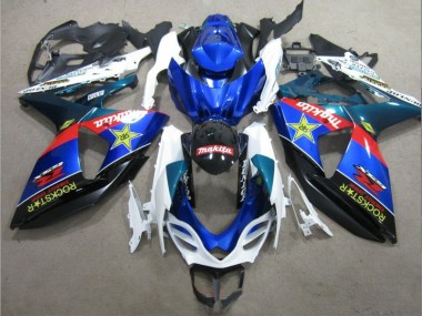 Blau Weiß Rockstar 09-16 Suzuki GSXR 1000 Motorrad Verkleidung