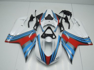 Blau Weiß Rot 07-14 Ducati 848 1098 1198 Motorrad Verkleidung