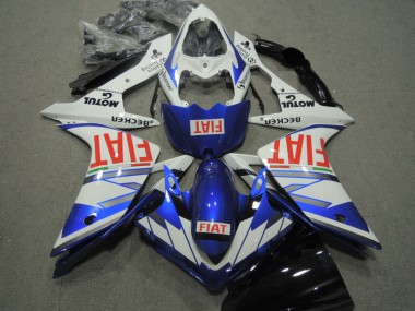 Blau Weiß Rot Fiat 07-08 Yamaha YZF R1 Motorrad Verkleidung