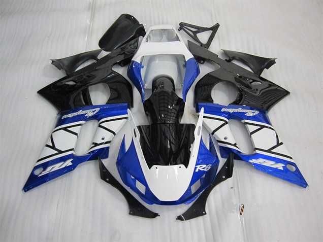 Blau Weiß Schwarz 98-02 Yamaha YZF R6 Motorrad Verkleidung Blau Weiß Schwarz 98-02 Yamaha YZF R6 Motorrad Verkleidung