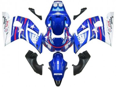 Blau Weiß Star Fiat 98-02 Yamaha YZF R6 Motorrad Verkleidung