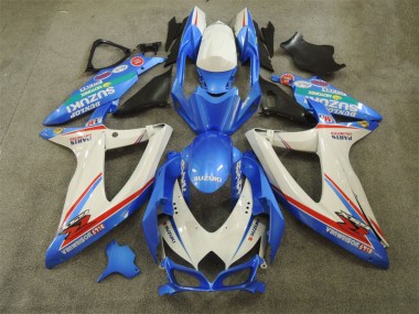 Blau Weiß mit Aufklebern 08-10 Suzuki GSXR 600 Motorrad Verkleidung