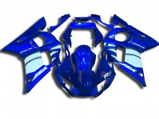 Blau und Weiß 98-02 Yamaha YZF R6 Motorrad Verkleidung Blau und Weiß 98-02 Yamaha YZF R6 Motorrad Verkleidung
