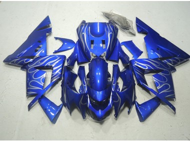 Blau weiße Flamme 03-05 Kawasaki ZX10R Motorrad Verkleidung