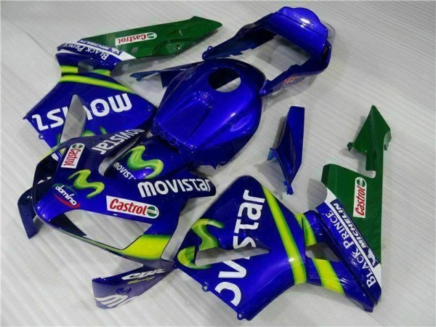Blaugrün Movistar Castrol 03-04 Honda CBR600RR Motorrad Verkleidung Blaugrün Movistar Castrol 03-04 Honda CBR600RR Motorrad Verkleidung