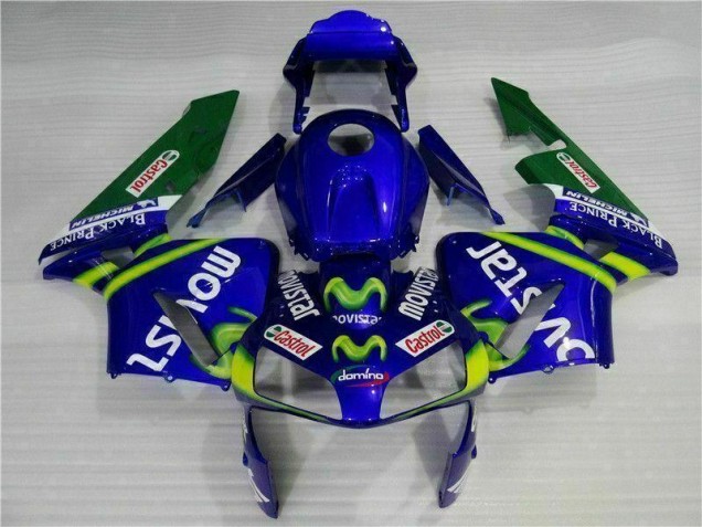 Blaugrün Movistar Castrol 03-04 Honda CBR600RR Motorrad Verkleidung Blaugrün Movistar Castrol 03-04 Honda CBR600RR Motorrad Verkleidung