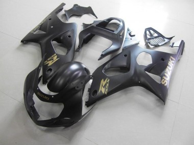 Ganz Matt Schwarz mit goldenem Aufkleber 00-02 Suzuki GSXR 1000 Motorrad Verkleidung