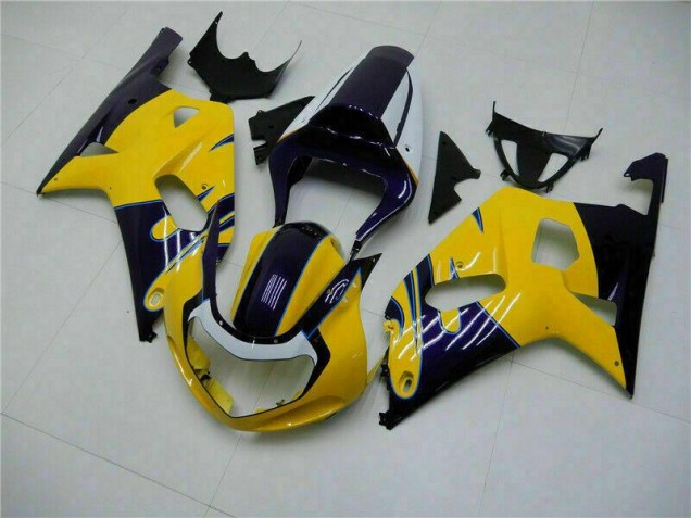 Gelb 01-03 Suzuki GSXR 600/750 Motorrad Vollverkleidung Gelb 01-03 Suzuki GSXR 600/750 Motorrad Vollverkleidung