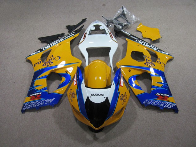 Gelb Blau Corona Extra 03-04 Suzuki GSXR 1000 Motorrad Verkleidung Gelb Blau Corona Extra 03-04 Suzuki GSXR 1000 Motorrad Verkleidung