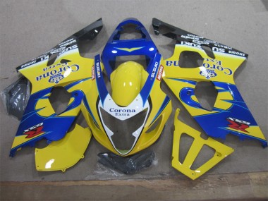 Gelb Blau Corona Extra 04-05 Suzuki GSXR 600 Motorrad Verkleidungen