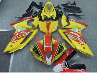 Gelb Rot Swan 07-08 Yamaha YZF R1 Motorrad Verkleidung
