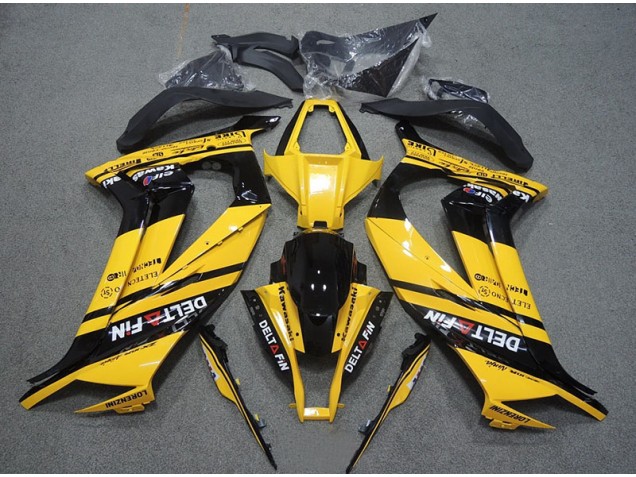 Gelb Schwarz Delt Fin 11-15 Kawasaki ZX10R Motorrad Verkleidung Gelb Schwarz Delt Fin 11-15 Kawasaki ZX10R Motorrad Verkleidung