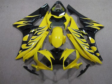 Gelb Schwarz Flamme 06-07 Yamaha YZF R6 Motorrad Verkleidung