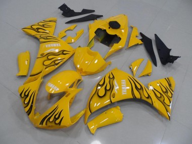 Gelb Schwarz Flamme 09-11 Yamaha YZF R1 Motorrad Verkleidung