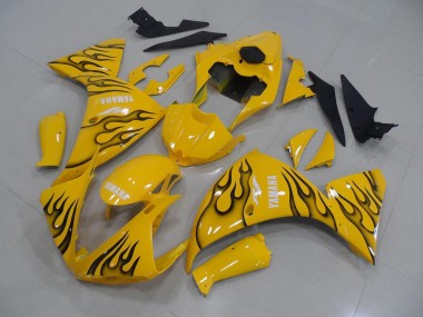 Gelb Schwarz Flamme 12-14 Yamaha YZF R1 Motorrad Verkleidung