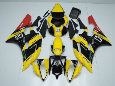 Gelb Schwarz Monster 06-07 Yamaha YZF R6 Motorrad Verkleidung