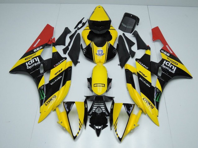 Gelb Schwarz Monster 06-07 Yamaha YZF R6 Motorrad Verkleidung Gelb Schwarz Monster 06-07 Yamaha YZF R6 Motorrad Verkleidung