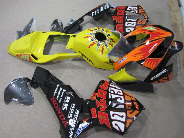Gelb Schwarz Repsol 46 03-04 Honda CBR600RR Motorrad Verkleidung Gelb Schwarz Repsol 46 03-04 Honda CBR600RR Motorrad Verkleidung