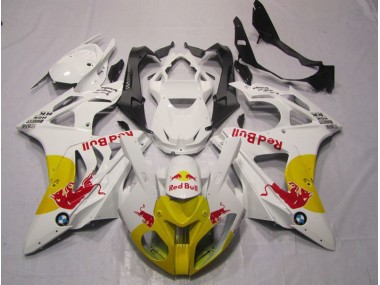 Gelb Weiß Red Bull 09-14 BMW S1000RR Motorrad Verkleidung