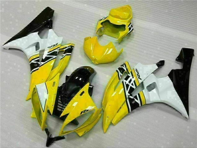 Gelb Weiß Schwarz 06-07 Yamaha YZF R6 Motorrad Verkleidungen Gelb Weiß Schwarz 06-07 Yamaha YZF R6 Motorrad Verkleidungen