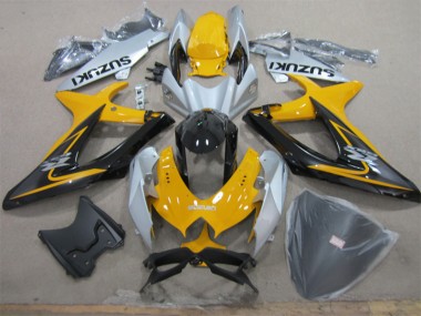 Gelb Weiß Schwarz 08-10 Suzuki GSXR 600 Motorrad Verkleidung
