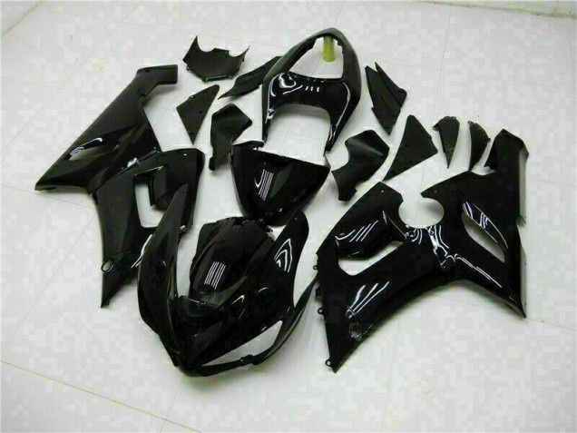 Glänzend Schwarz 05-06 Kawasaki ZX6R Motorrad Verkleidungen Glänzend Schwarz 05-06 Kawasaki ZX6R Motorrad Verkleidungen